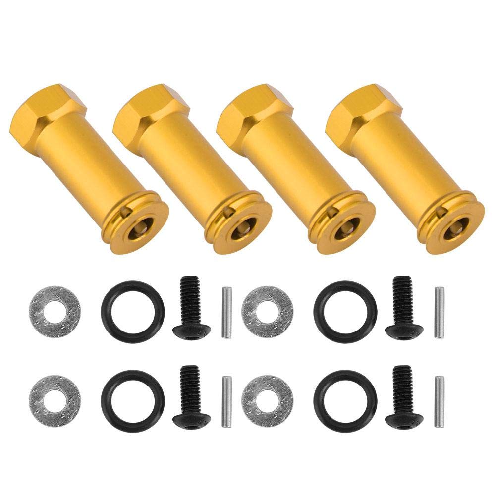 RC Truck Hex Adapter, 12mm RC Wheel Hex Hub 25mm/30mm Extension Adapter Combiner for Traxxas Slash 4X4 1/10 Truck (12×30mm-Gold) Model Car Accessories