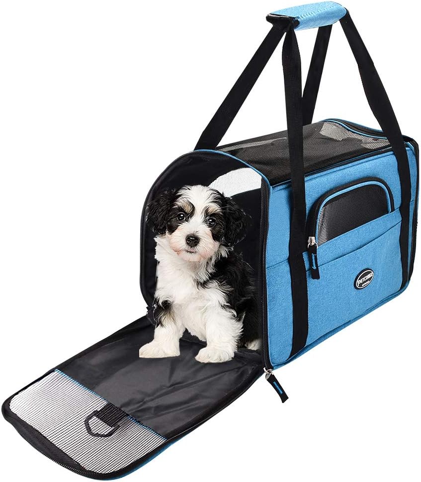 Wanfei Cat Travel Carrier Bag, Pet Carrier Cat Carrier Soft Sided Expandable Pet Carrier Bag Airline Approved, Portable Collapsible Mesh Breathable Dog Cat Pet Travel Carrier for Kittens/Puppies