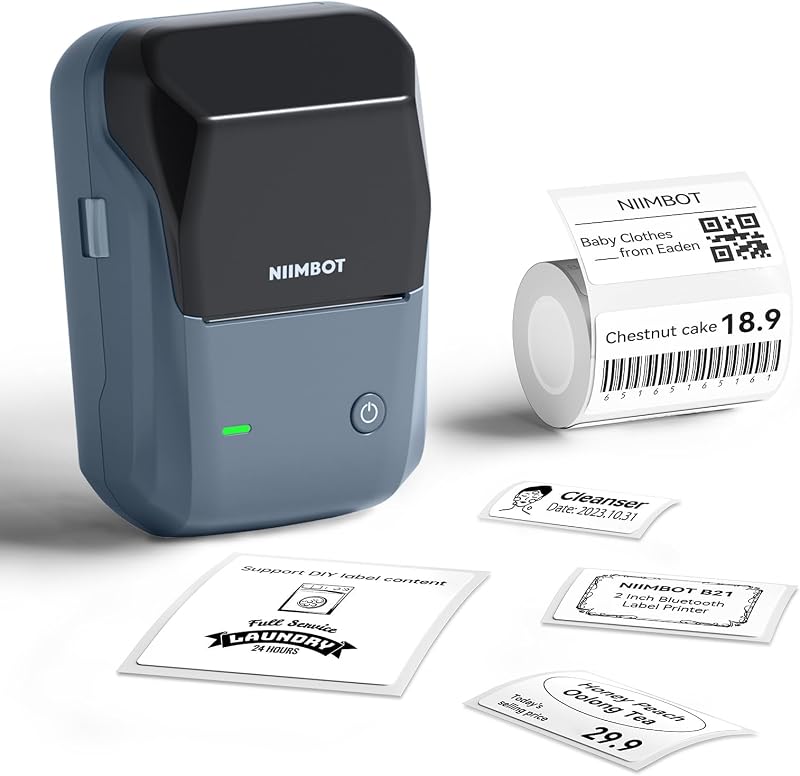 NIIMBOT B1 Label Maker Bluetooth Portable 20-50mm Tape Roll Blue