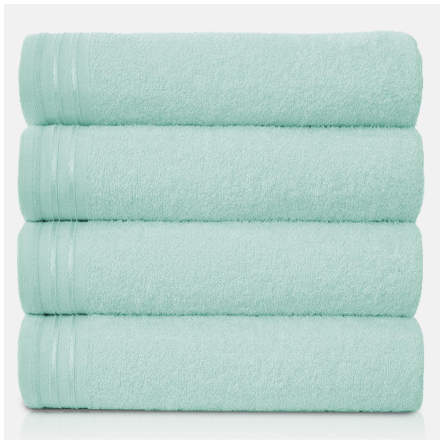 GC GAVENO CAVAILIA Large Towels Bath Sheet, Highly Absorbent Egyptian Cotton Towel Set, 4 Pack Extra Soft Large Bath Towel Duck Egg, Quick Dry Bath Sheets, 450 GSM Washable Towels, 75X135 Cm