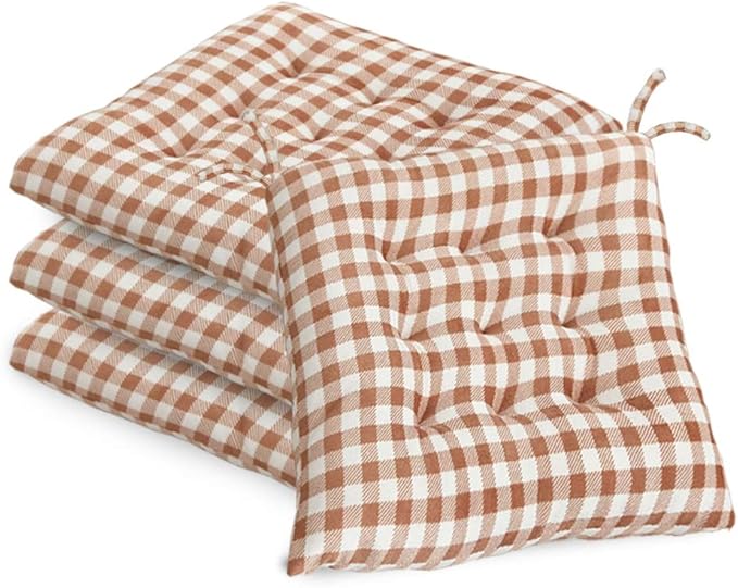 JeogYong Set of 4 Chair Cushions, BuffaloChecked Chair