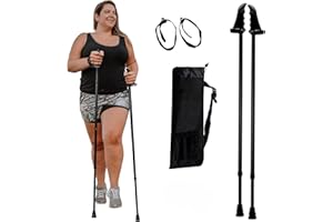 York Nordic Big and Tall Motivator Walking Poles for Balance and Rehab - 2 Pieces - Strong Push Button Locks, Detachable Rubb