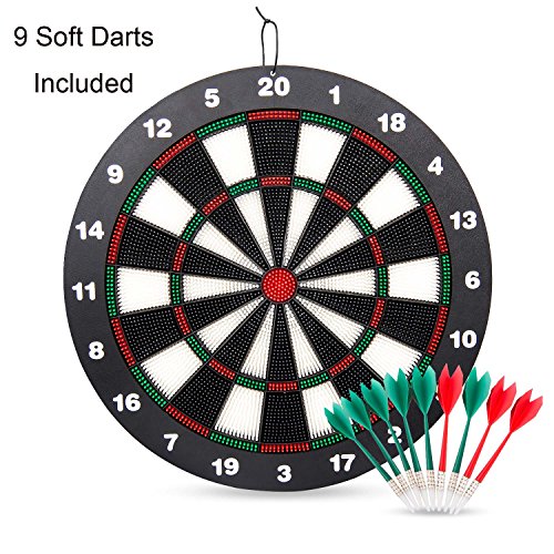 Safety Dart Board Set for Kids, Ylovetoys 16 inch Rubber Dart Board