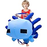 FANFX Cartoon Axolotl Costume Inflatable Costume for Adult and Kids Chrismas Blow Up Cute Unisex Suit Animals Cosplay Party
