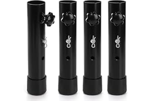 WUWEOT 4 Pack Table Leg Extenders, Adjustable Folding Table Leg Risers, 2 Levels Heights Metal Heavy Duty Metal Table Leg Extensions for Folding Tables Straight/Bent Leg, Rise 3.5" / 5"