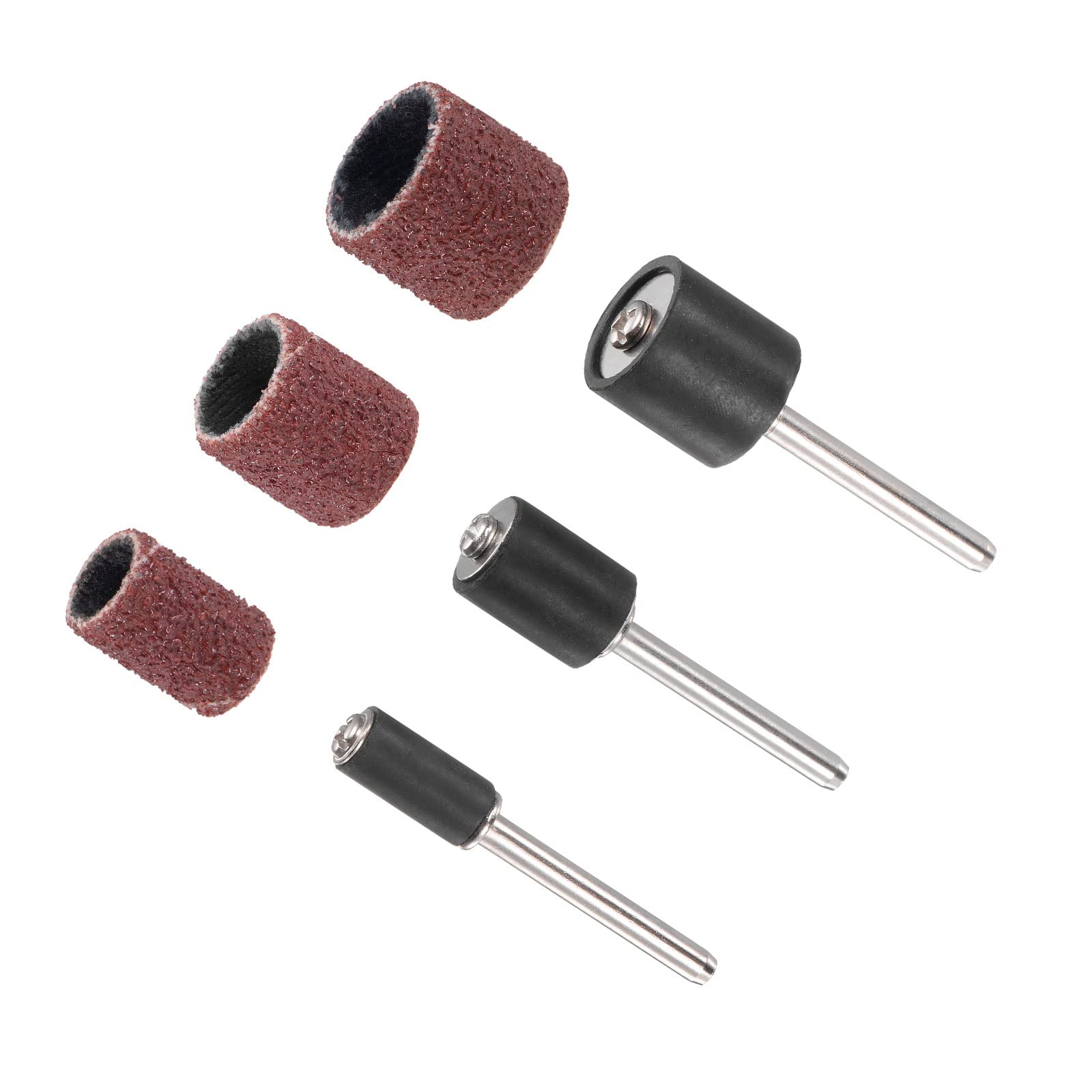 CoCud Sanding Drum Set, 1/8" Shank 80 Grit, Aluminum Oxide Sanding Sleeves Sandpaper Kit with Drum Mandrels - (Applications: for Rotary Tool), 252-Pieces