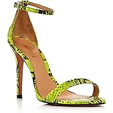 SCHUTZ Womens Yellow Snake Adjustable Strap Cushioned Cadey Lee Open Toe Stiletto Buckle Leather Dress Slingback Sandal 7.5 B