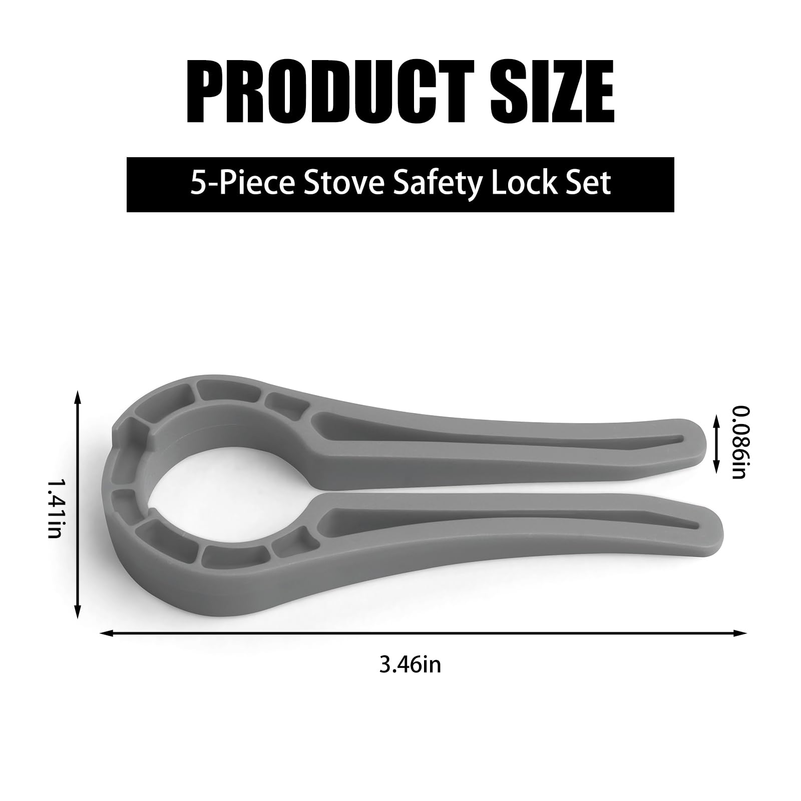 Stove Knob Safety Locks – Gas Stove Oven Knob Safety Covers –Child and Pets Proofing Locks (5 Pack) Grey