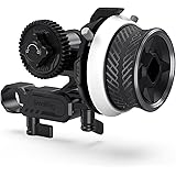 SmallRig Mini Follow Focus with A/B Stops & 15mm Rod Clamp and Snap-on Gear Ring Belt for DLSRs and Mirrorless Cameras, Fits 
