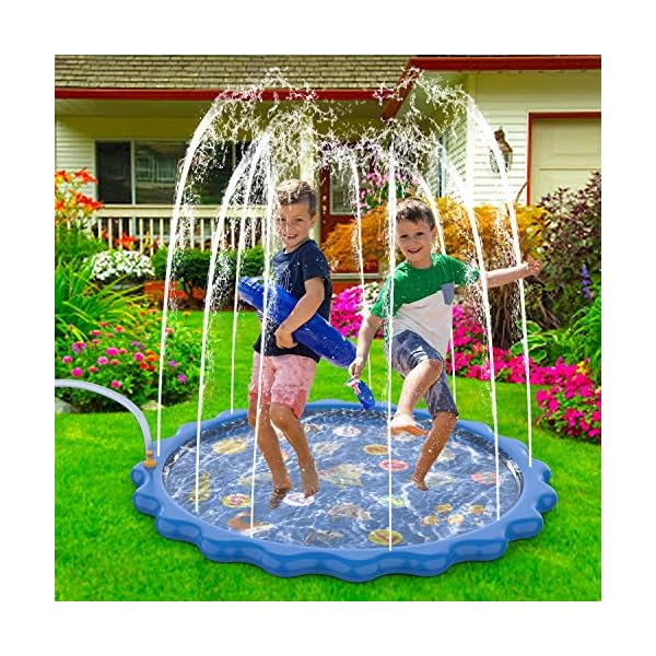 Toddlers-Toy-Splash-Pad-Sprinkler-Splash-Play-Mat-for-Toddlers-Inflatable-Outdoor-Party-Sprinkler-Pad-Wading-Pool-with-5-Patches-for-Kids-Age-2-Water-Toys-for-Summer-Outdoor-Garden-Beach-68 Toddler Toys - Splash Pad, Sprinkler & Splash Play Mat for Toddlers, Inflatable Outdoor Party Sprinkler Pad Wading Pool…
