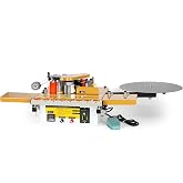 Woodworking Edge Banding Machine for Curve/Straight Edge, Auto Tape Breaking, Dual-Side Glue Application, Microcomputer Control, Adhesive Capacity 1000ml, Adjustable Speed 5&ndash;10m/min, 110V