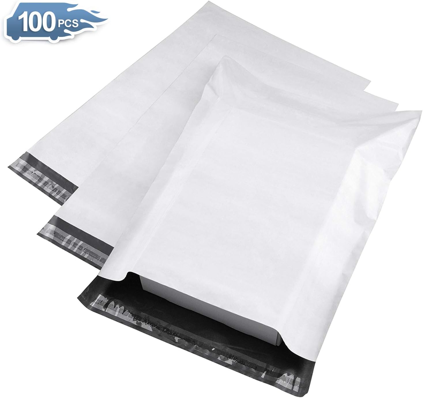 Metronic 100pack 10x13 Inch White Poly Mailers Shipping Mailing Envelopes Bags 2 Mil Thick, Packing : Office Products