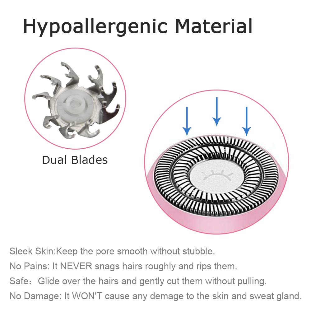 Queenwill Womens Facial Hair Remover Electric Facial Hair Razor for Women Portable Mini Hair Body Shaver Razor Painless Hair Removal Tool