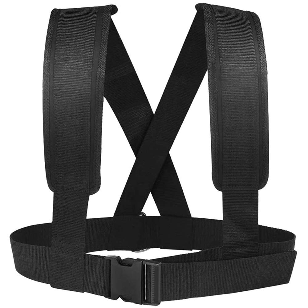 POFET Black Sled Harness Resistance Training Tire Pull Strap Speed Exerciser