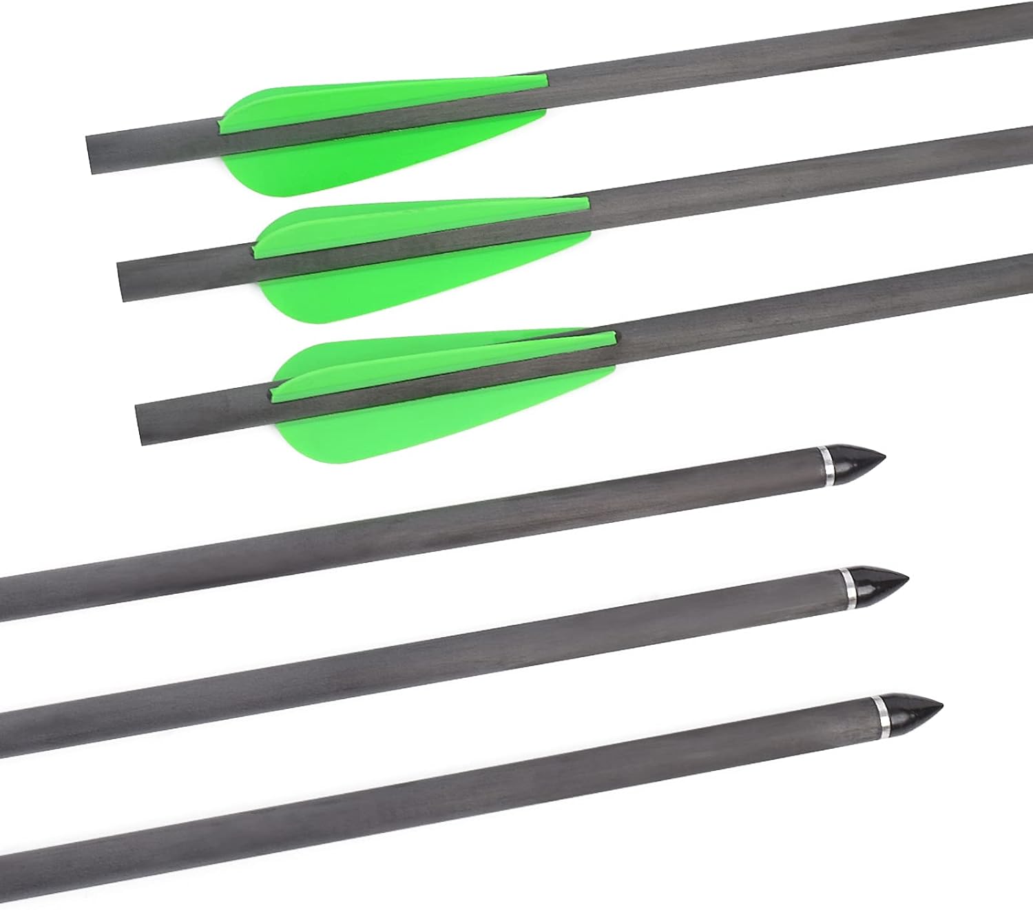 NIKA ARCHERY Airbow Arrows Carbon Shaft 26 inch Arrow Gun Air Rifle 6 Pack : Sports & Outdoors