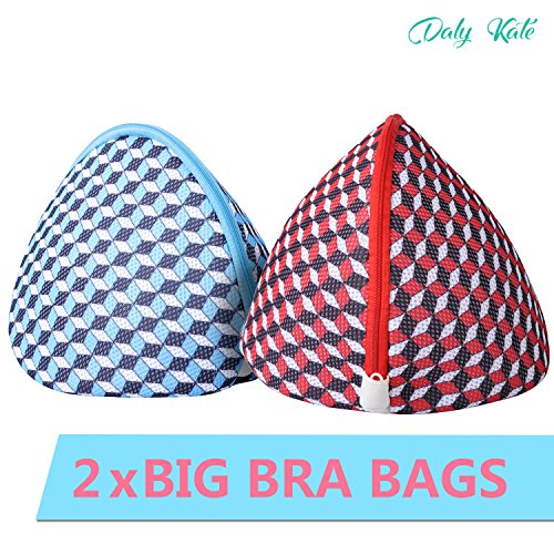 Large Bra Wash Bags, Daly Kate Premium Quality Mesh Big Bra Laundry Bags Shells Underwire Saver Triple Net Strengthen Protection for Delicates Bra and Lingerie, Fit for DDD,HHH