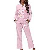 Upetstory Button Down Pajamas Sets for Women Sleepwear Long Sleeve Loungewear