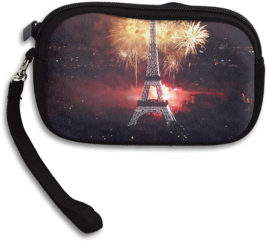 Fireworks At Eiffel Tower Comfortable Coin Purse Storage Package Wallet Zipper Mini Wallet For Men & Women