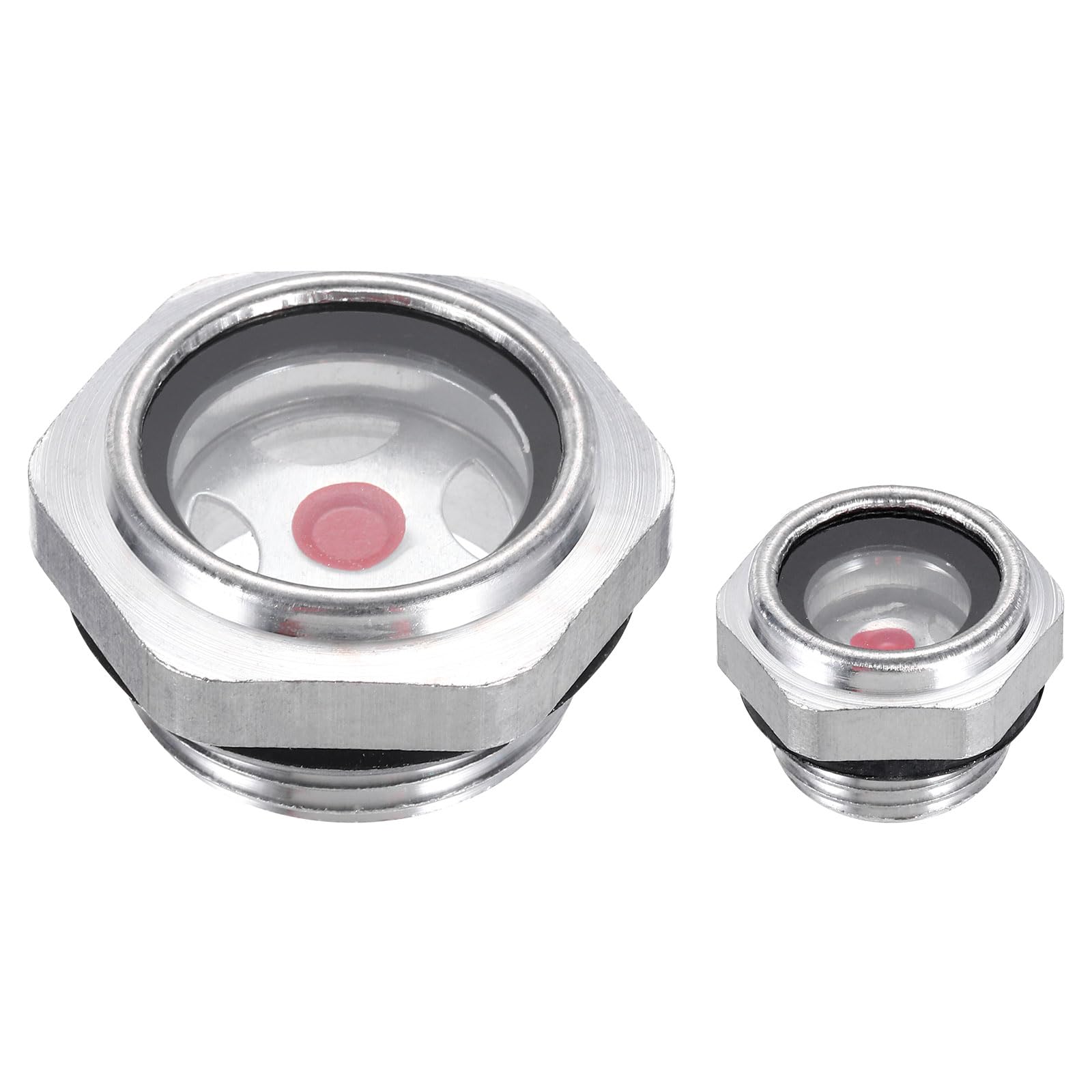 PATIKIL Oil Sight Glass, 2Pack 3/8" 1" Male Threaded Alloy Oil Liquid Level Gauge Oil Indicator for Pump Air Compressor Fittings