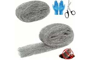 WANQUEEN 2 Pack Steel Wool Mice Control, 4"*21’ Mouse Traps Fill Fabric DIY Kit, Hardware Cloth Gap Blocker Mouse Rat Rodent Control for Holes, Wall Cracks, Vents(2 Rolls)