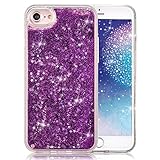 iPhone 6 Plus Case,Crazy Panda® 3D Creative Liquid Glitter Design iPhone 6 Plus Liquid Quicksand Bling Adorable flowing Floating Moving Shine Glitter Case iPhone 6 Plus/6S Plus - Purple Stars
