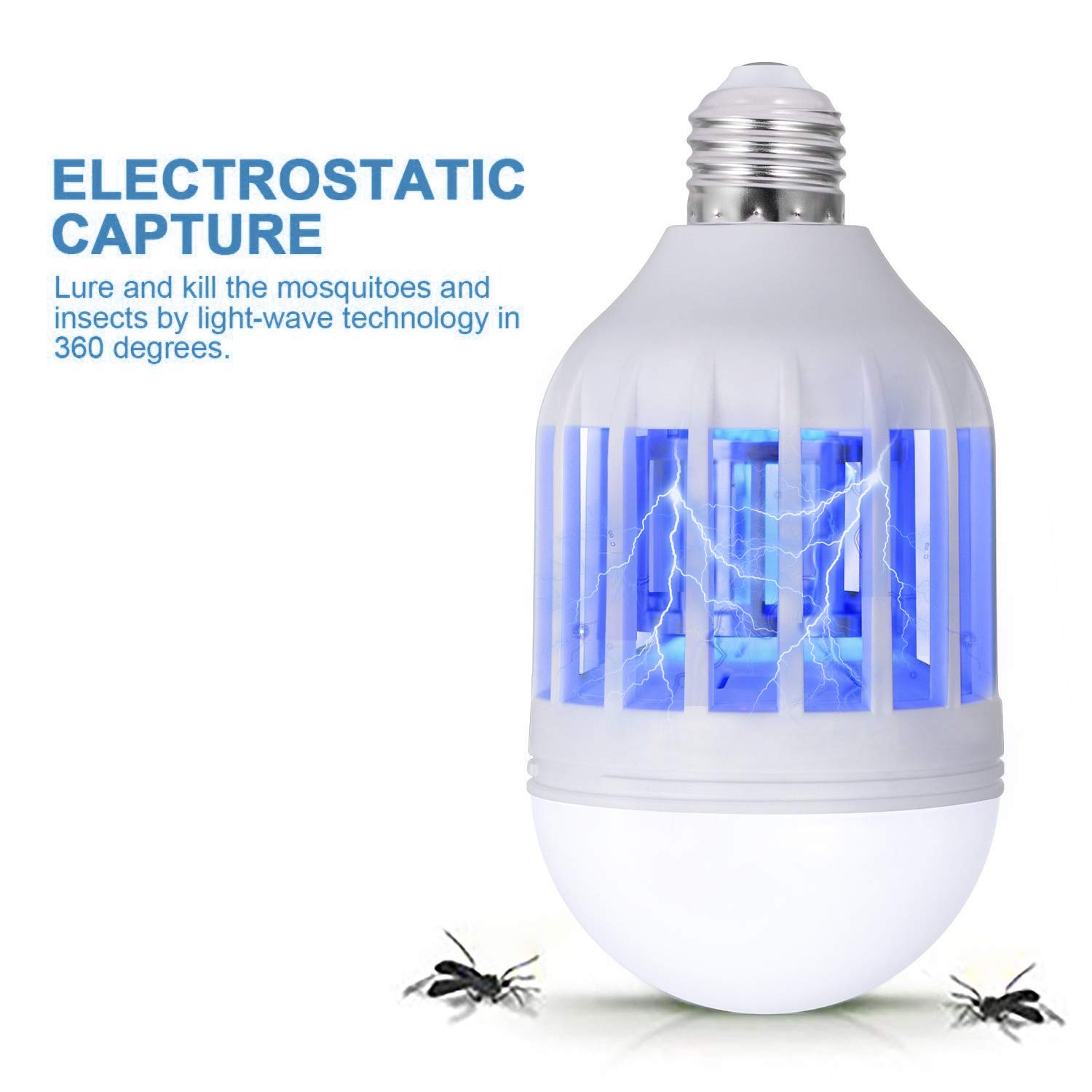 2PCS Electronic Mosquito Pest Killer Bug Zapper 2 in 1 Lamp LED Night