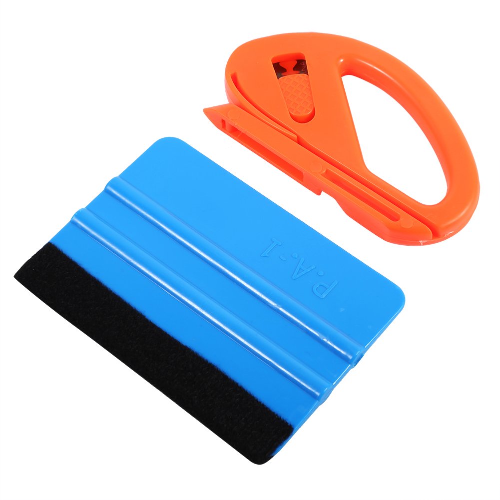 Mnixy Vinyl Scraper Tool, Vinyl Safety Cutter & Felt Edge Squeegee Scraper Kit Vehicle Car Wrapping Tools