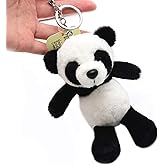Ruzucoda Plush Panda Keychain Stuffed Animal Ornaments Pendant for Backpacks
