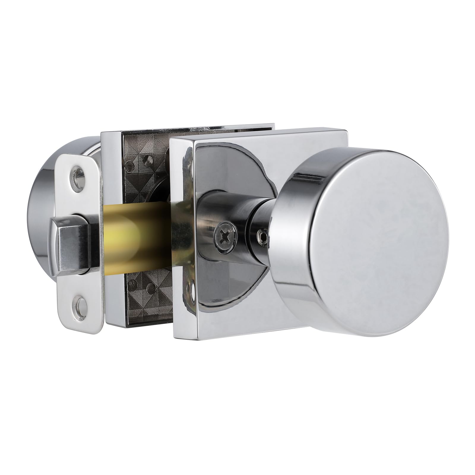 Photo 1 of coolnews Polished Chrome Passage Door Knobs Interior, Heavy Duty Square Door Knobs Modern Door Handle for Hall Closet