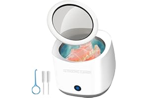 VUSIHOO Ultrasonic Cleaner for Dentures, Retainer, Mouth Guard, Aligner, Whitening Trays, Professional Ultrasonic Cleaner Machine 180ml for All Dental Appliances, Jewelry, Diamonds