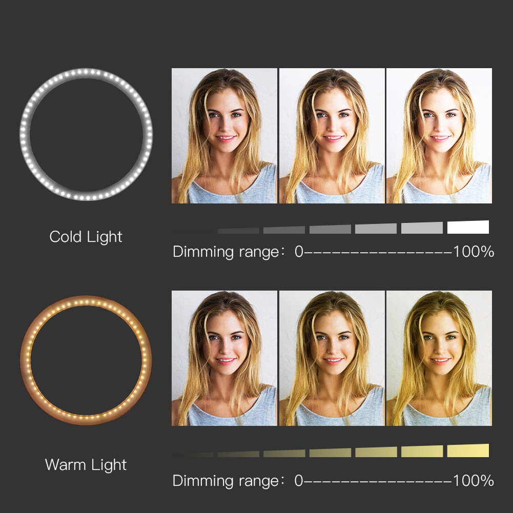 Anneau Lumineux, Zomei Desktop LED avec Système de Tamisage Continu, Mini Tête Sphérique et un Kit d’Éclairage avec Adaptateur pour Téléphone de 7.5W 5500K pour les Vidéos Youtube, Vine, les Autoportraits, les Shootings Vidéo et le Maquilla