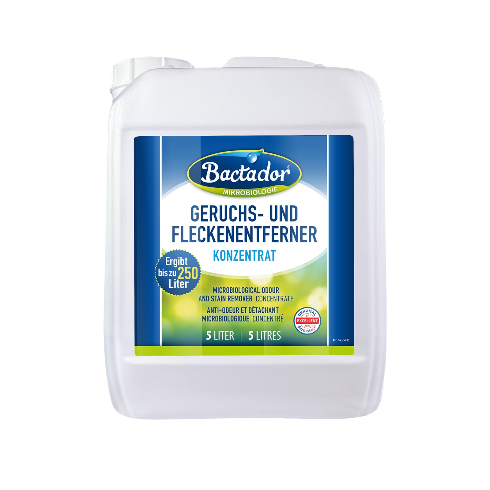 Bactador Enzyme Cleaner Concentrate 5L - Enzymatic cleaner & Cat urine enzyme cleaner - Pet carpet cleaner - Microbiological urine neutraliser - Pet stain and odour remover - Makes up to 250 litres