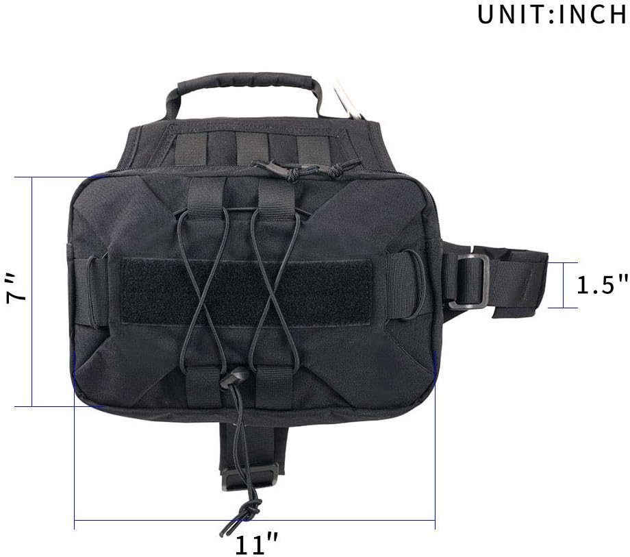 EXCELLENT ELITE SPANKER Dog Pack Hound Saddle Bag Backpack for Travel Camping Hiking Medium & Large Dogs with 2 Capacious Side Pockets(BLK-L) - Image 4