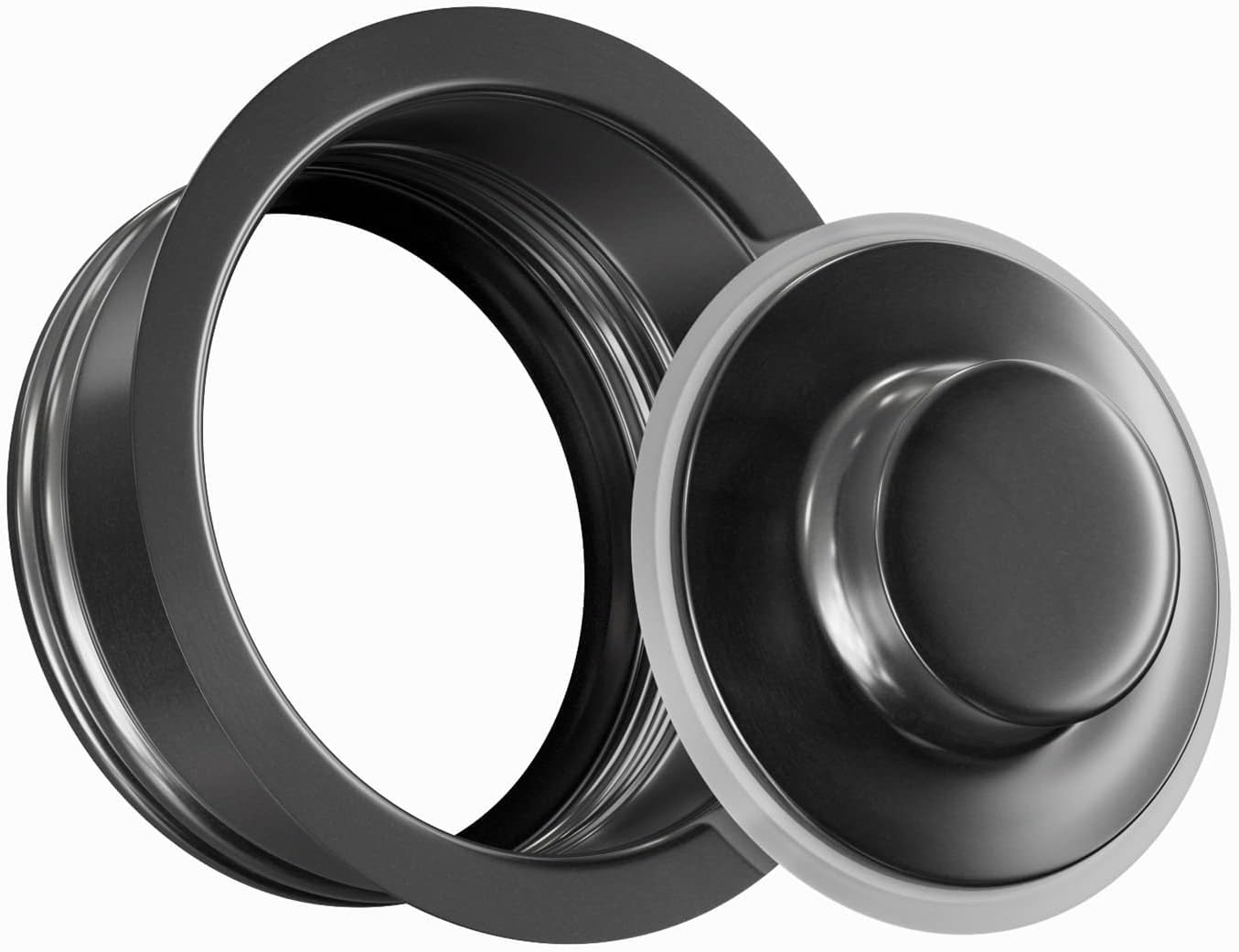 HausinLuck Garbage Disposal Flange, Gunmetal Black Garbage Disposal Drain Garbage Disposal Sink Flange and Stopper, Garbage Disposal Flange Plug for 3-1/2 Inch Drain Hole, Sink Flange and Stopper