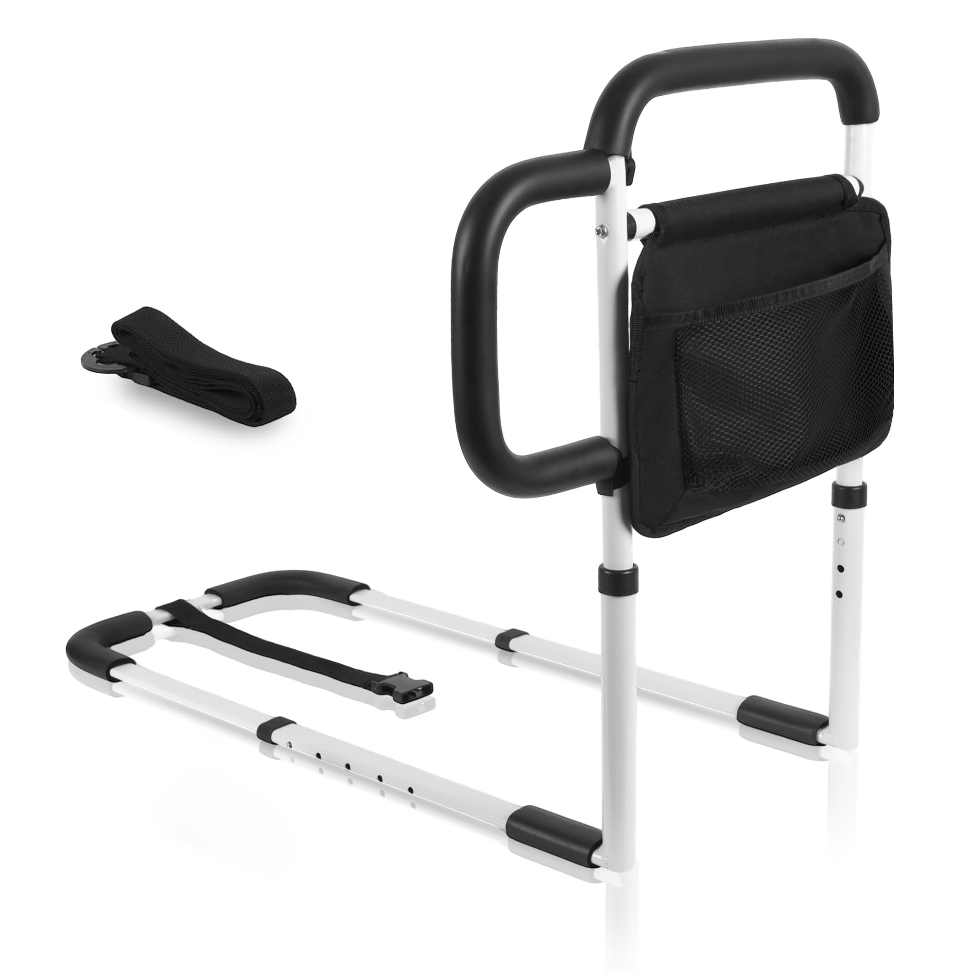 Photo 1 of NobrNyanT Bed Rails Grab Bar Bed Handrails for Elderly Adults Safety, Bed Cane for Seniors with Foam Handle and Storage Pocket, Adjustable Bedside Assist