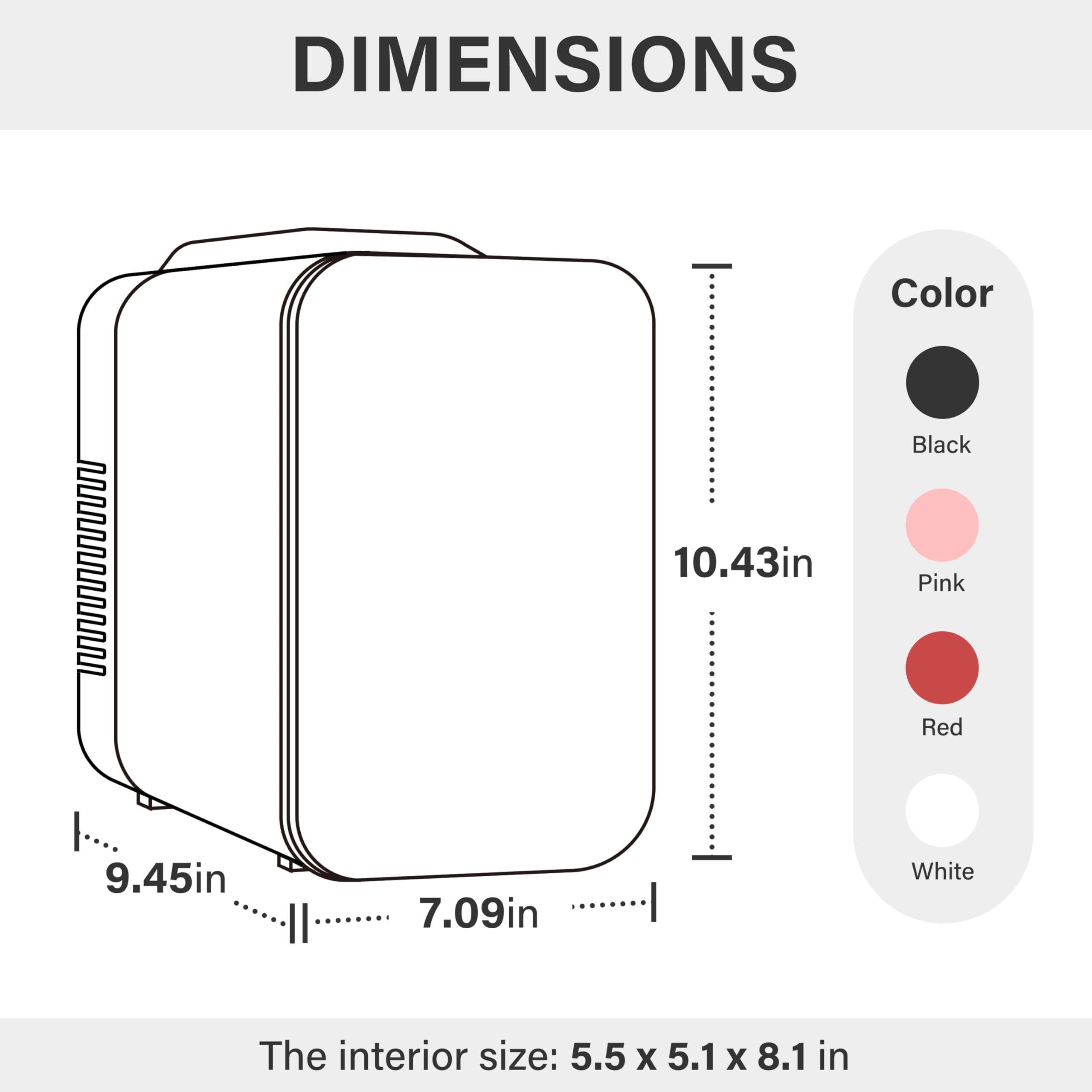 HealSmart 4L/6 Can Mini Fridge, Freon-Free Portable Cooler & Warmer Refrigerator for Skincare, New Pink - Image 6