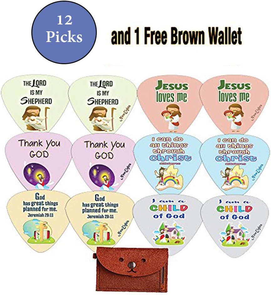 Christian Bible Verse Guitar Picks for Kids (12-pack) - FREE 1 Cute Guitar Pick Holder Wallet - Stocking Stuffers for Birthday Easter Sunday School Thanksgiving Christmas - Image 3