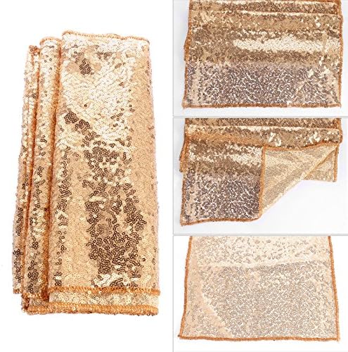 X charmer 30X275cm Gold/Silver/Rose Glitter Sequin Table Runner Sparkly Wedding Party Deco (Gold)