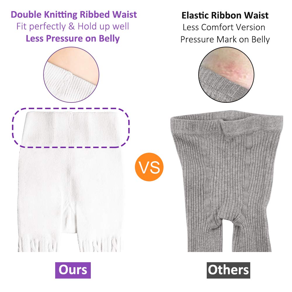 CozyWay Little Girls Tights Seamless Cable Knit Tights for Toddler Girl Baby Girl Pantyhose Leggings Size 1-12 Years