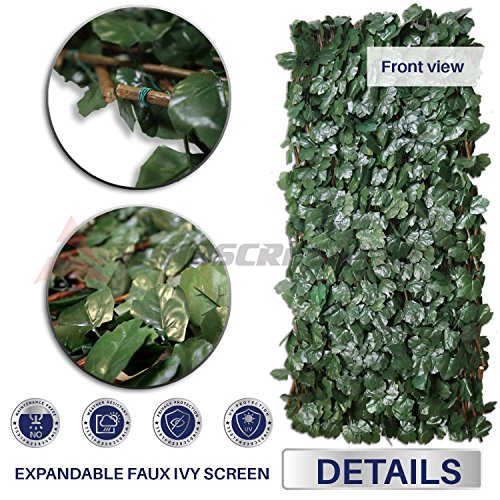 Windscreen4less Artificial Leaf Faux Ivy Expandable/Stretchable Privacy