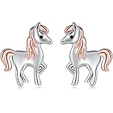 Horse Stud Earrings for Womens 925 Sterling Silver Hypoallergenic Little Horse Earring Horse Jewelry Animal Jewelry Gifts for Women