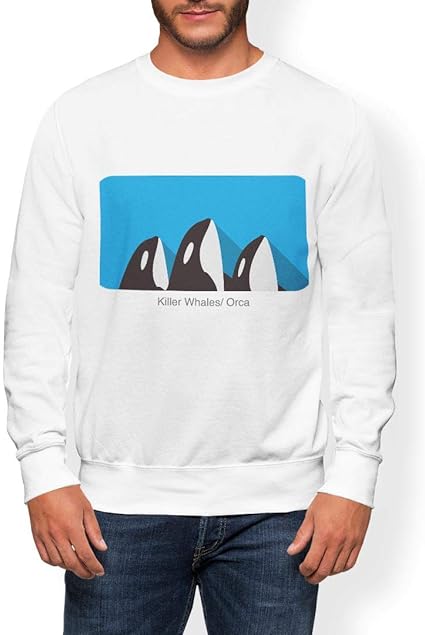 Amazon Co Jp Igsticker プリント トレーナー メンズ 長袖 スウェット 裏起毛 メンズ 2xl サイズ Size おしゃれ クルーネック 白 ホワイト イルカ 海 青 服 ファッション小物