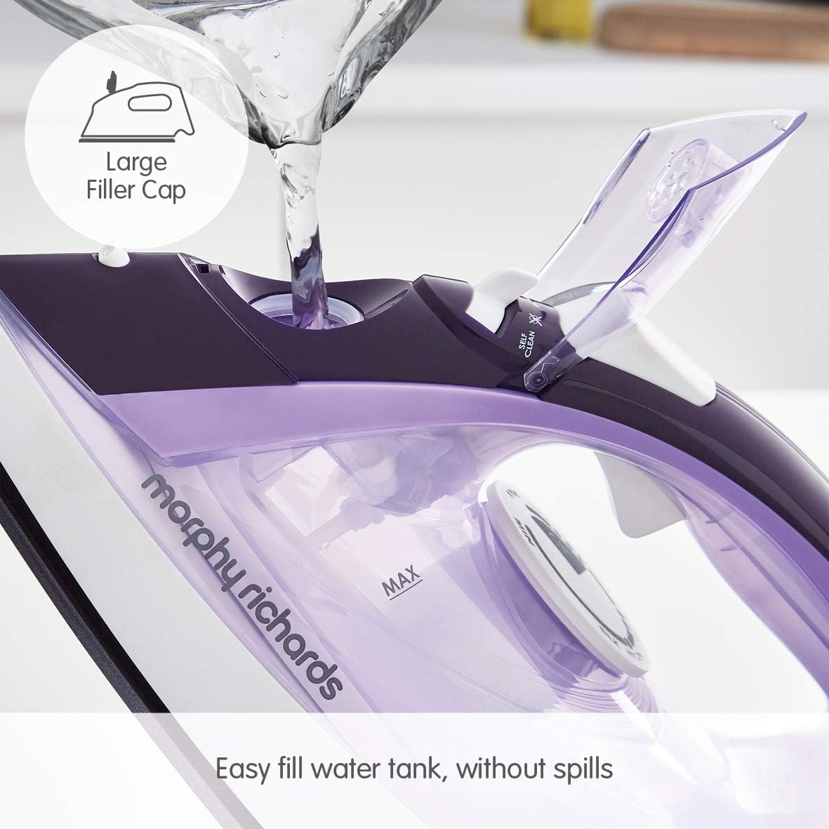 Morphy Richards Crystal Clear Steam Iron, Ceramic Non-stick Soleplate, 115g Steam Boost, 40g Steam Output, Anti Drip - Image 5