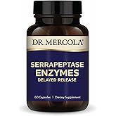 Dr. Mercola Serrapeptase Enzymes - Supports Healthy Cellular Function - Delayed Release - Non-GMO, Gluten-Free & Soy-Free - 60 Capsules