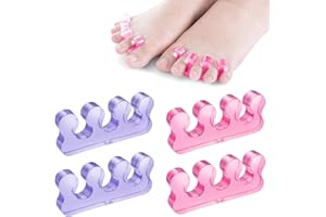 Sibba 4 Pcs Gel Toe Separator, Toe Separators Spacers Pedicure, Repeatable Washable Toenail Dividers for Men and Women, Gel Nail Polish Toe Spacers Application for Pedicure Manicure Nail Art