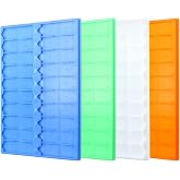 QWORK Stackable Microscope Slide Tray Set, Plastic, 30cm x 19.5cm, Secure Anti-Slip, 20-Slide Capacity per Tray, 4 Pcs