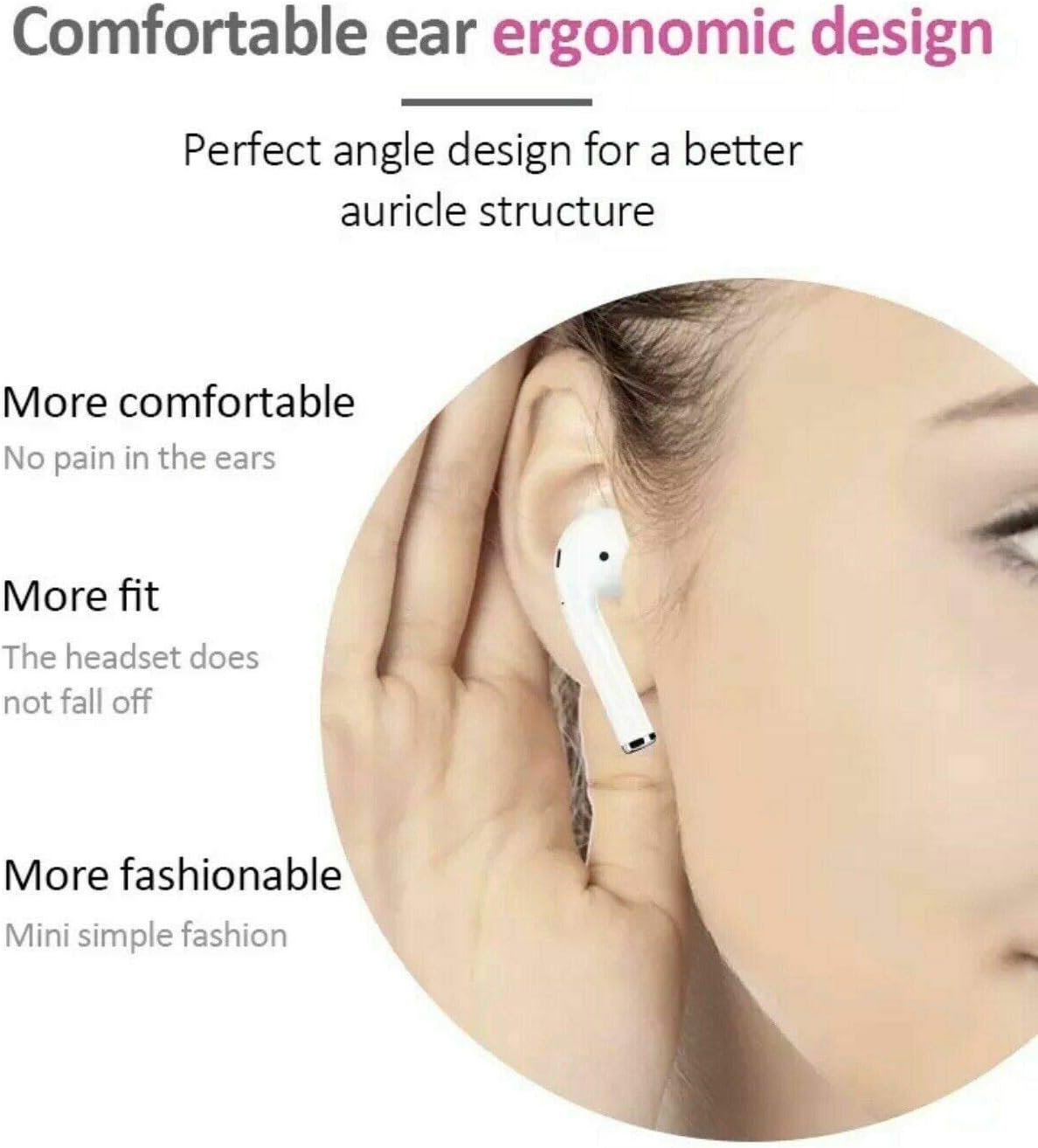 Wireless Earbuds Bluetooth Earbuds Bluetooth Headphones【24Hrs Charging Case】 3D Stereo IPX5 Waterproof with Fast Charging for Earphone Samsung Apple Airpods Pro Wireless Earbuds