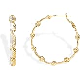 Frigotine Chunky Gold Twisted Hoop Earrings for Women, Statement Trendy Big Wave Geometric Textured Twist Hoops Earing Holiday Prom Jewelry Gift