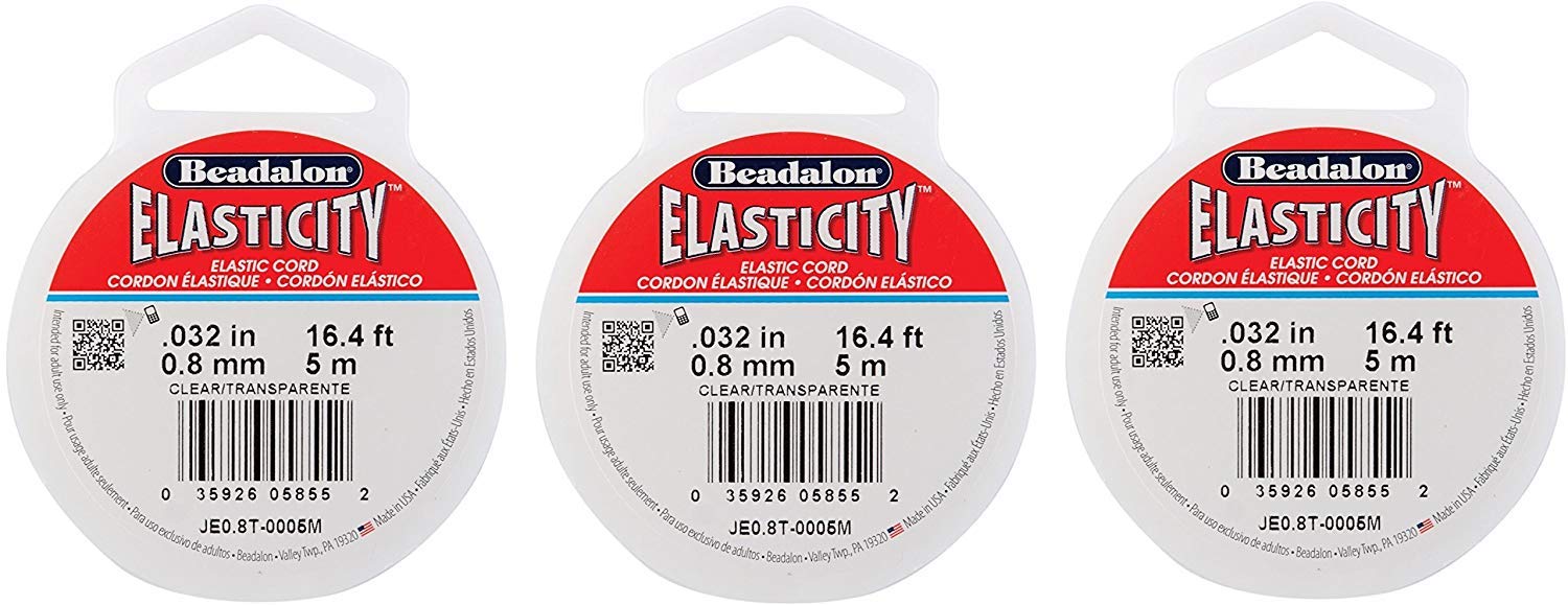 Elasticity 0.8mm Diameter 5 Meters/Pkg-Clear (3 Pack)