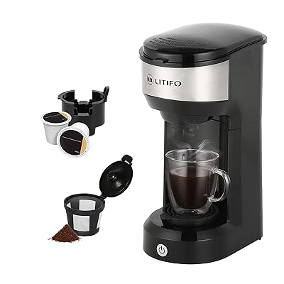 Buy Litifo Single Serve Coffee Maker For Ground Coffee Tea K Cup Pod 2 In 1 Small Coffee Machine With 6 To 14oz Removable Reservoir One Button Fast Brew Auto Shut Off Self Cleaning